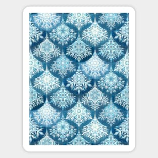 Icy Mermaid Snowflake Scales in Denim Blue Magnet